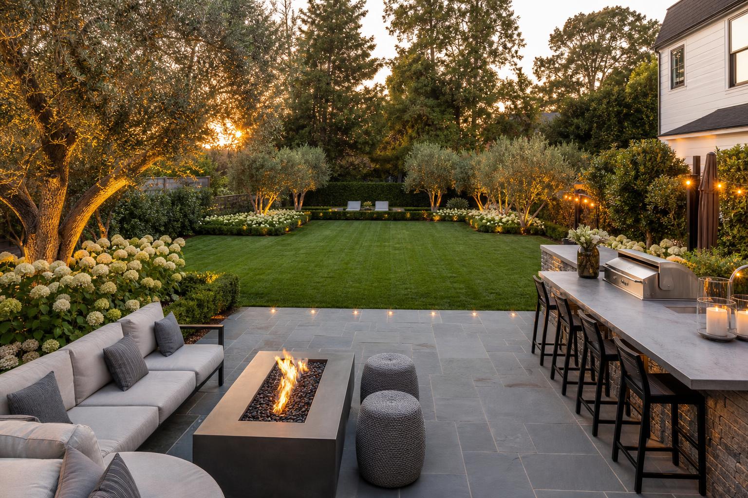 After luxury landscape transformation